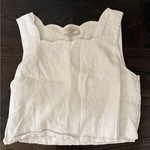 Abercrombie & Fitch White Linen Sleeveless Top